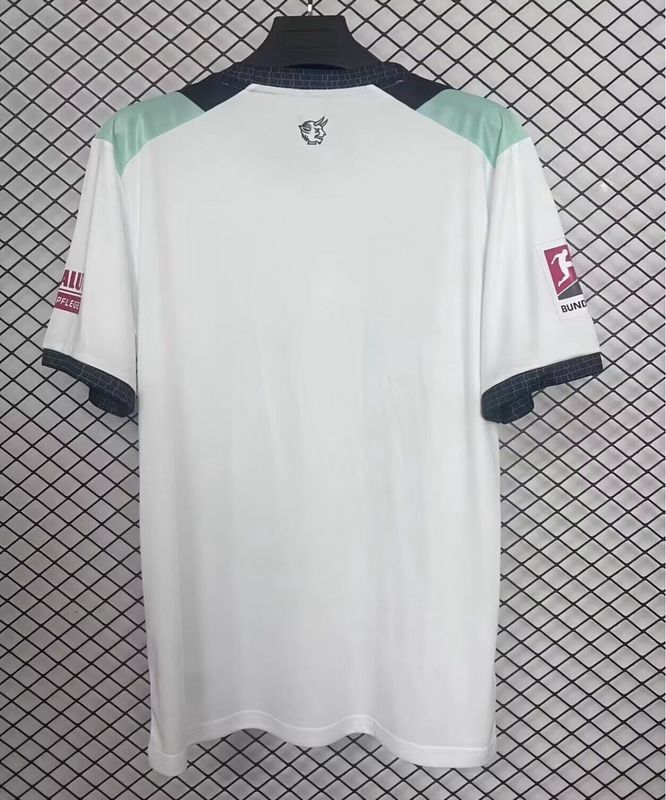 with Bundesliga Patch Fan Version 2025-2026 1. FC Kaiserslautern Away White Soccer Jersey Football Shirt