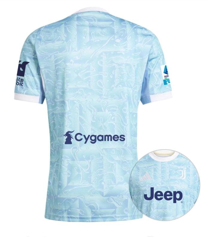 with all the sponsors+Cygames+Serie A Patch Maillot Juve Shirt Fans Version 2025-2026 Juventus Away Soccer Jersey Football Shirt