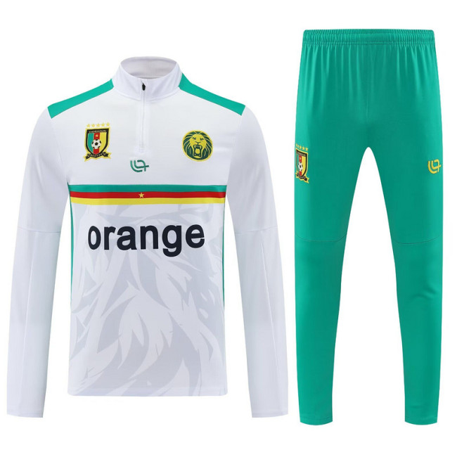 2025-2026 Cameroun White Soccer Training Sweater and Pants Cameroon Football Kit