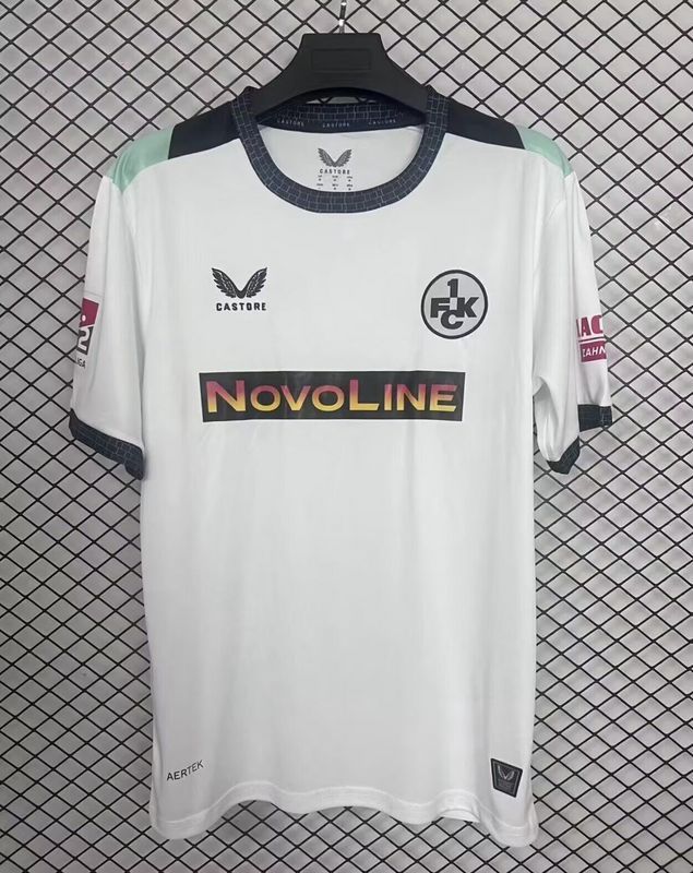 with Bundesliga Patch Fan Version 2025-2026 1. FC Kaiserslautern Away White Soccer Jersey Football Shirt