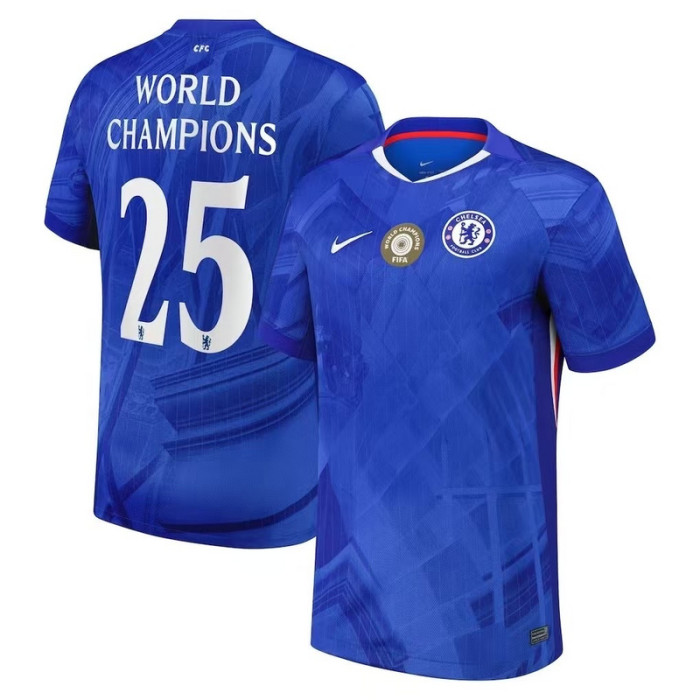 with Club World Cup Champions Patch Player Version 2025-2026 Chelsea Club World Cup 25 World champion Home  Soccer Jersey Football Shirt