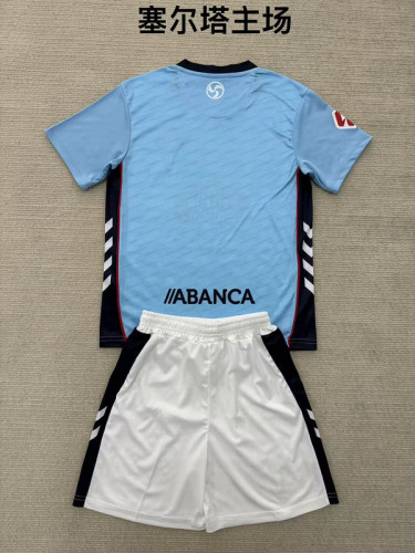 Youth Uniform Kids Kit 2025-2026 Celta Home Soccer Jersey Shorts Child Football Set
