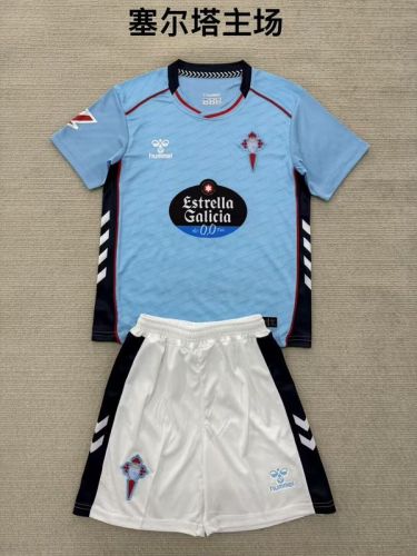 Youth Uniform Kids Kit 2025-2026 Celta Home Soccer Jersey Shorts Child Football Set