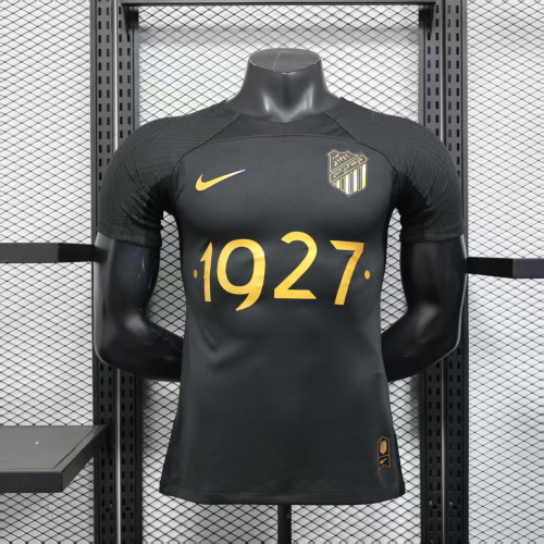 Player Version 2025-2026 Al-Ittihad Black/Gold Champions Anniversary Soccer Jersey Football Shirt