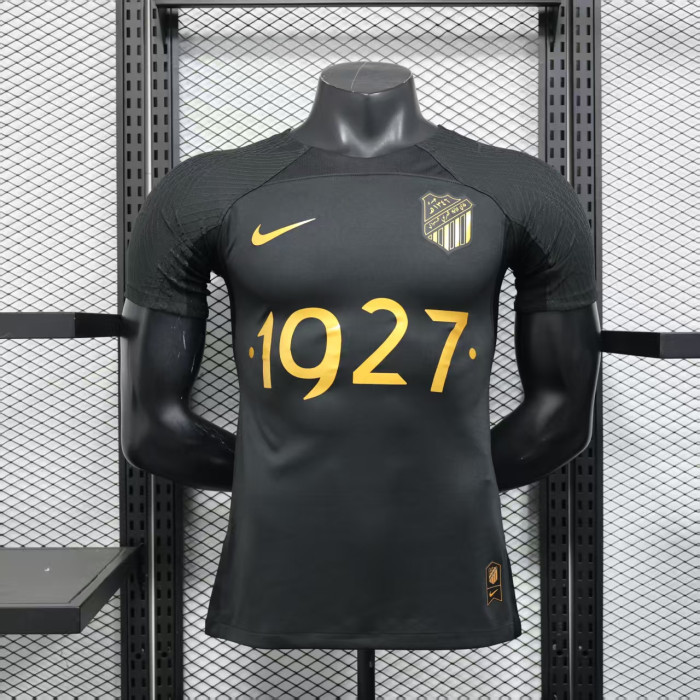 Player Version 2025-2026 Al-Ittihad Black/Gold Champions Anniversary Soccer Jersey Football Shirt
