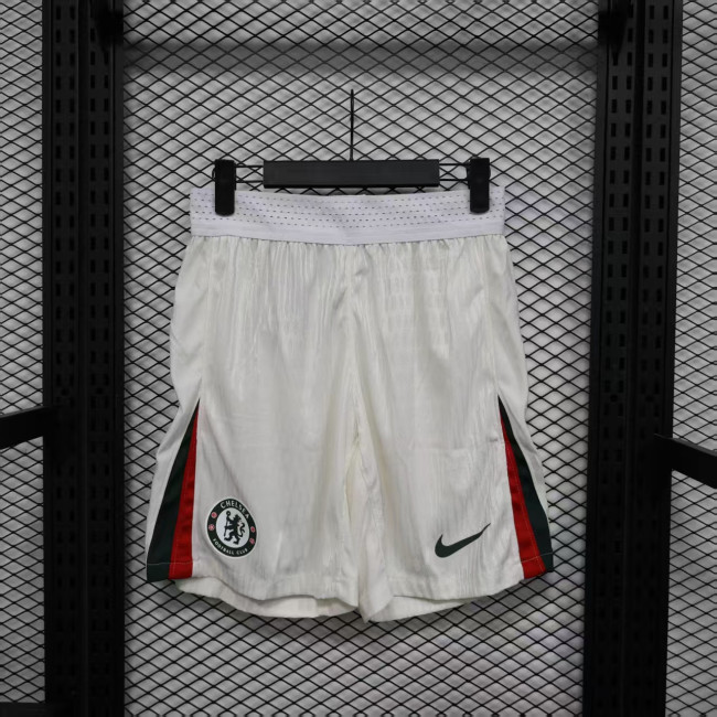 Player Version 2025-2026 Chelsea Away White Soccer Shorts Football Shorts