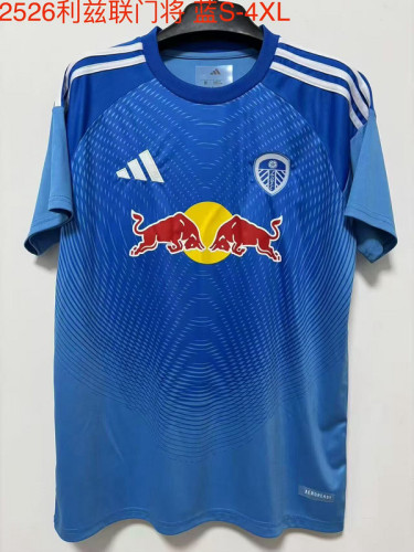 Fan Version 2025-2026 Leeds United Blue Goalkeeper Soccer Jersey Football Shirt