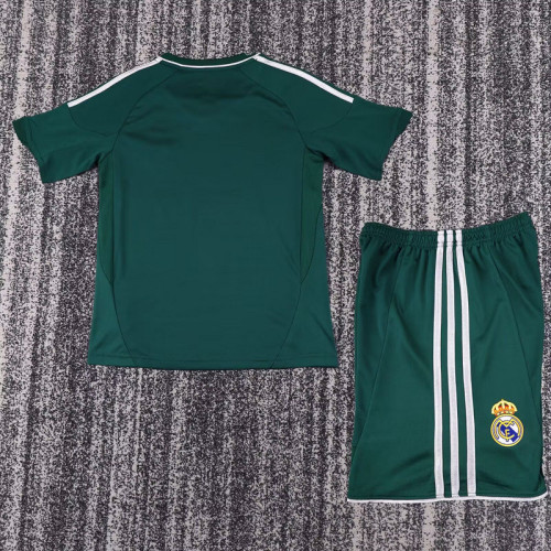 Retro Youth Uniform Kids Kit 2012-2013 Real Madrid Third Away Green Soccer Jersey Shorts Vintage Child Football Set