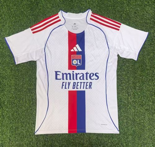 Fan Version 2025-2026 Lyon Home Soccer Jersey Olympique Lyonnais Football Shirt