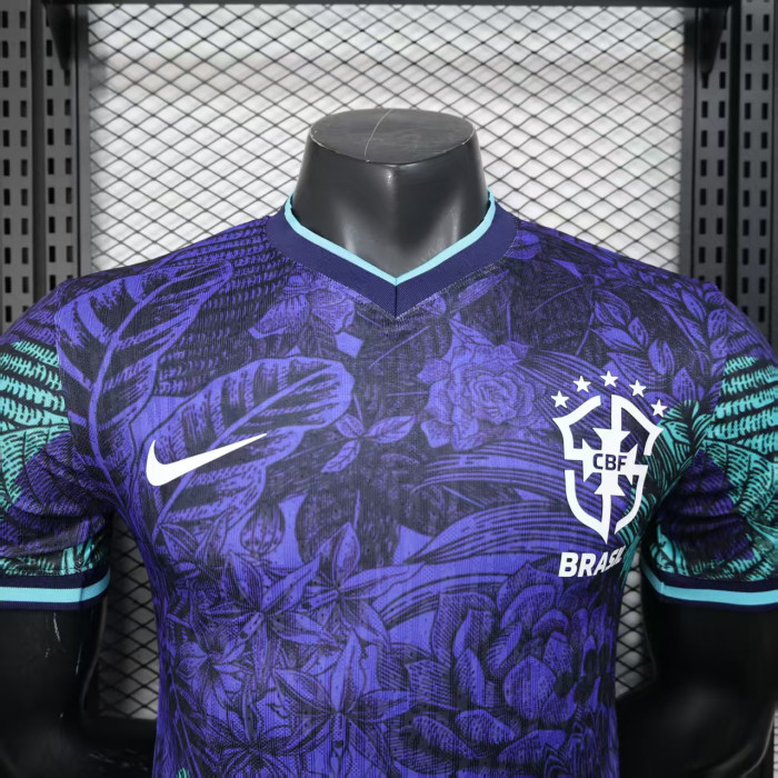 Player Version 2025 Brazil Purple/Green Special Edition Soccer Jersey Brasil Football Shirt