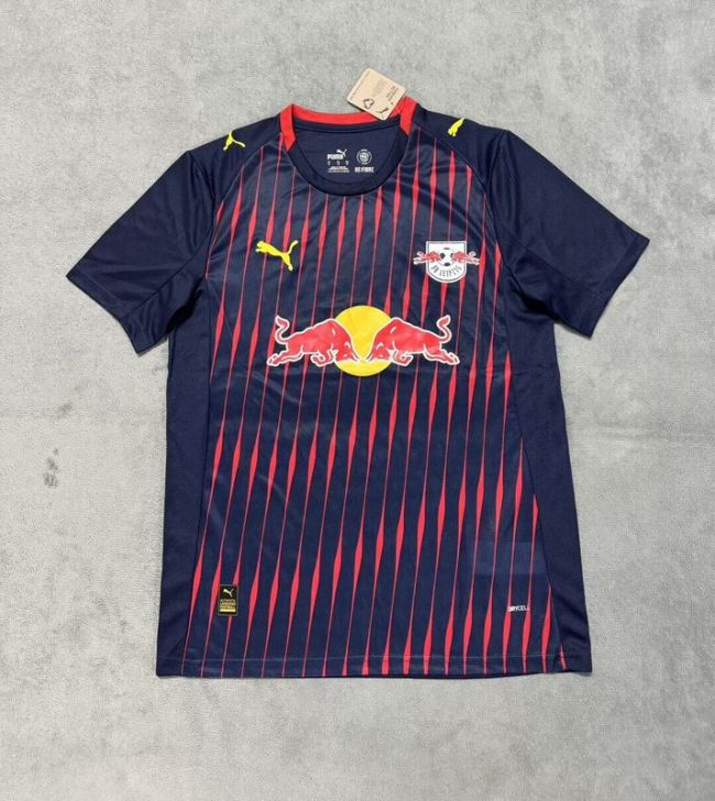 Fans Version 2025-2026 RB Leipzig Away Dark Blue Soccer Jersey Football Shirt
