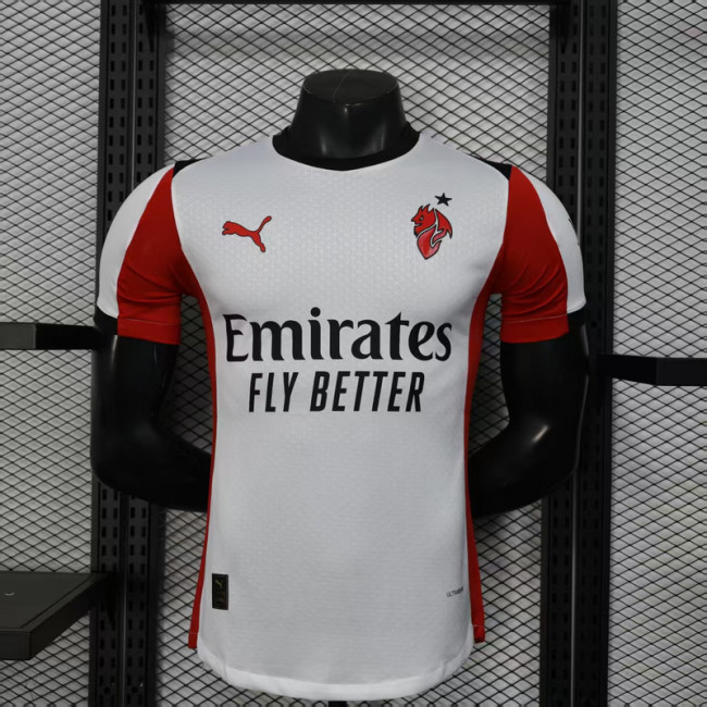 Player Version 2025-2026 AC Milan Away White Soccer Jersey AC Football Shirt