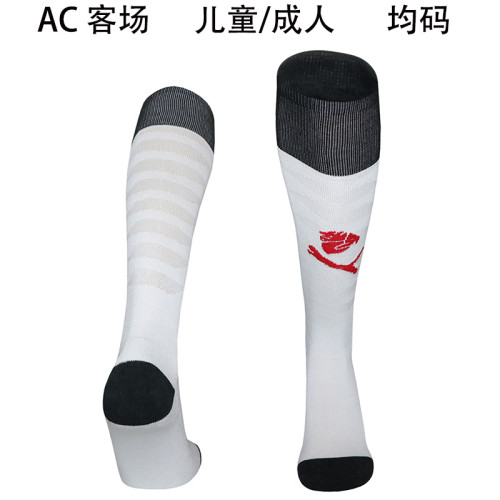 Youth/Adult 2025-2026 Ac Milan Away White Soccer Socks Football Socks