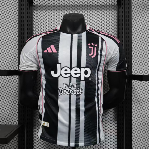 with Sponor Logo Maillot Juve Shirt Player Version Juventus 2025-2026 Home Soccer Jersey Football Shirt