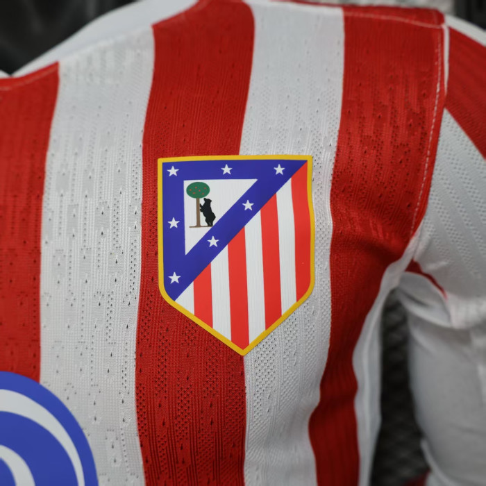 Long Sleeve Player Version 2025-2026 Atletico Madrid Home Soccer Jersey Football Shirt