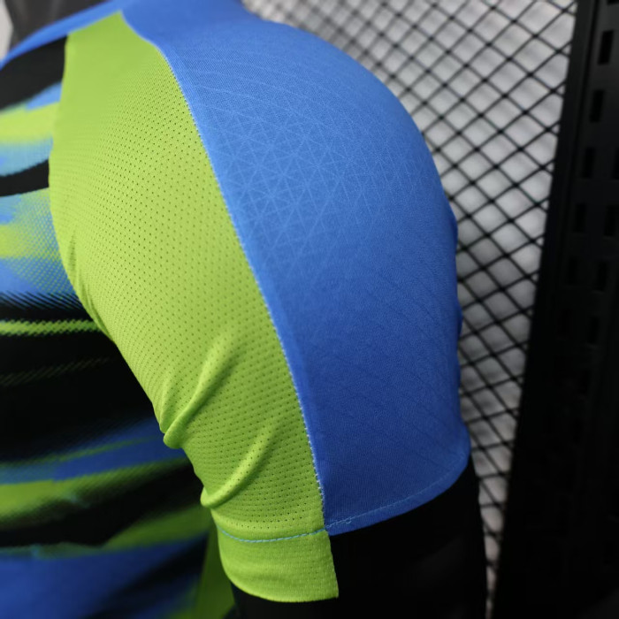 Player Version 2025-2026 Olympique de Marseille Blue/Green Soccer Jersey Football Shirt