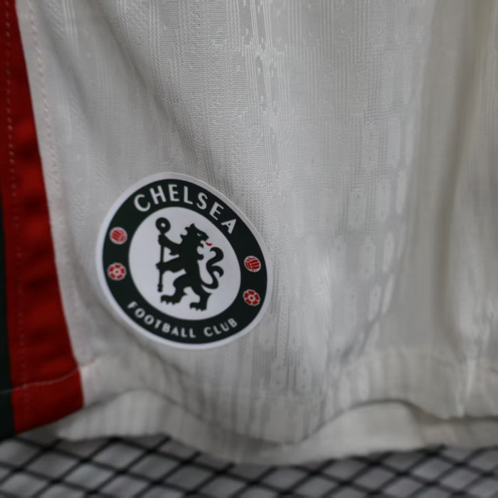 Player Version 2025-2026 Chelsea Away White Soccer Shorts Football Shorts
