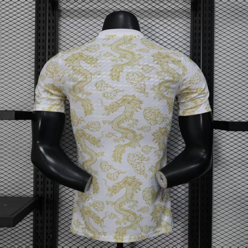 Player Version 2025-2026 Real Madrid White/Yellow Special Version Soccer Jersey Real Football Shirt