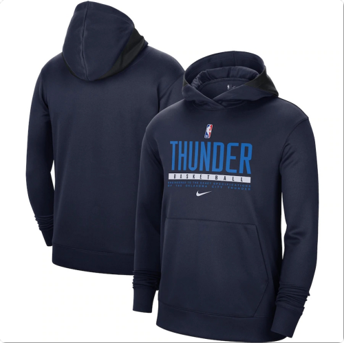 Oklahoma City Thunder Navy Spotlight On Court Practice Performance Pullover Hoodie