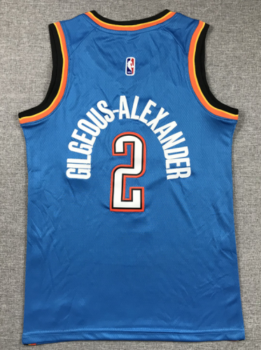 Oklahoma City Thunder 2 GILGEOUS-ALEXANDERBlue NBA Jersey Basketball Shirt