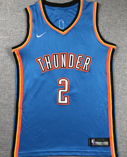 Oklahoma City Thunder 2 GILGEOUS-ALEXANDERBlue NBA Jersey Basketball Shirt