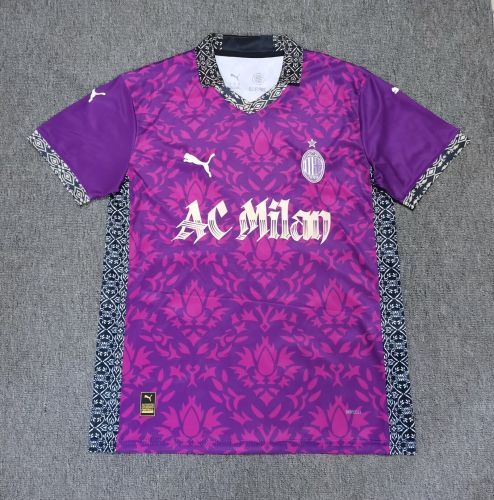 Fan Version 2025-2026 AC Milan Purple Soccer Jersey AC Football Shirt