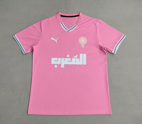 Fans Version 2025 Morocco Pink Soccer Training Jersey Football Shirt