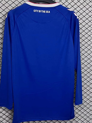 Long Sleeve Fans Version 2025-2026 Sunderland Away Blue Soccer Jersey Football Shirt