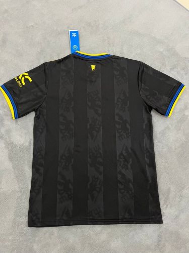 Fan Version 2025-2026 Manchester United Third Away Black Soccer Jersey Football Shirt