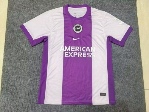 Fan Version 2025-2026 Brighton & Hove Albion Away Purple/Grey Soccer Jersey
