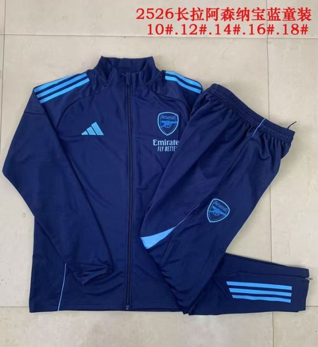 Adult 2025-2026 Arsenal Dark Blue Soccer Jacket and Long Pants Football Tracksuit