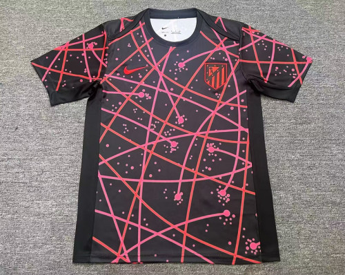 Fan Version 2025-2026 Atletico Madrid Black/Red Soccer Training Jersey Football Shirt