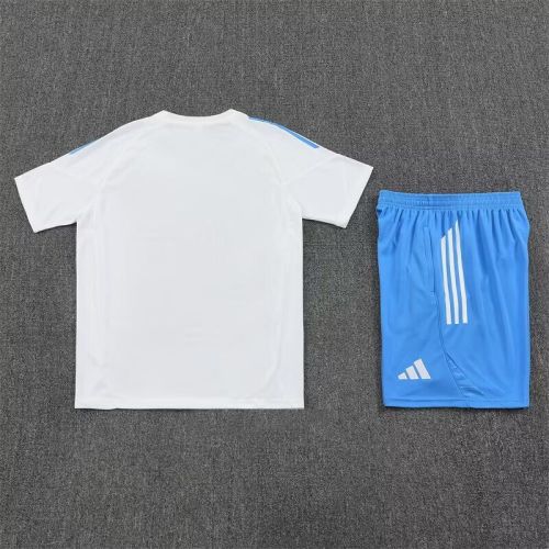 Adult Uniform 2025-2026 Real Madrid White/Blue Soccer Training Jersey and Shorts Football Kits