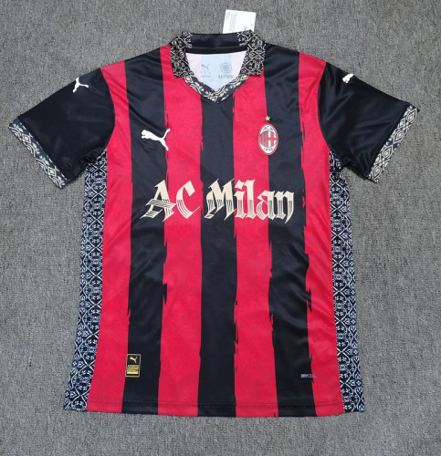 Fan Version 2025-2026 AC Milan Red/Black Special Edition Soccer Jersey AC Football Shirt