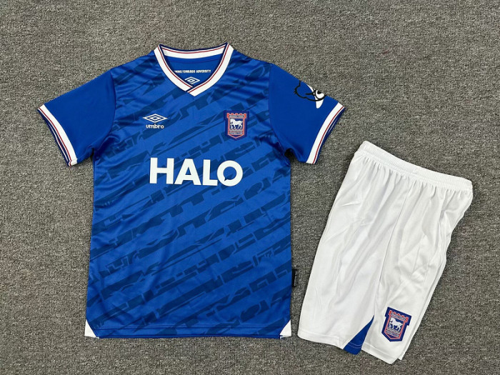 Youth Uniform Kids Kit 2025-2026 Ipswich Town Home Soccer Jersey Shorts Child Football Set