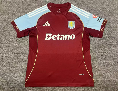 Fan Version 2025-2026 Aston Villa Home Football Shirt Soccer Jersey