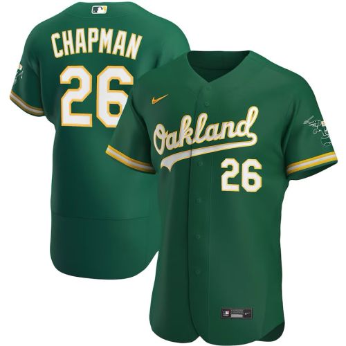 Oakland Athletics CHAPMAN 26 Green MLB Jersey Baseball Shirt