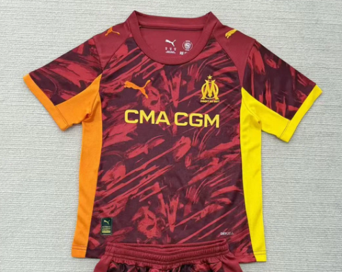 Fan Version 2025-2026 Olympique de Marseille Dark Red Goalkeeper Soccer Jersey Football Shirt