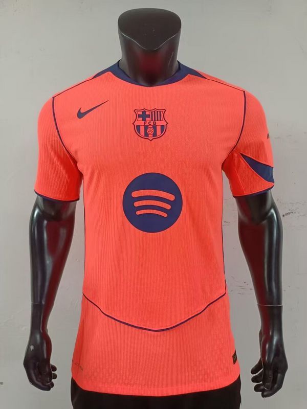 Barca Camisetas de Futbol Player Version 2025-2026 Barcelona Third Away Orange Soccer Jersey