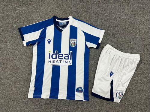 with Sponor Logo Youth Uniform Kids Kit Brighton & Hove Albion 2025-2026 Home Soccer Jersey Shorts Child Football Set