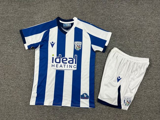 with Sponor Logo Youth Uniform Kids Kit Brighton & Hove Albion 2025-2026 Home Soccer Jersey Shorts Child Football Set