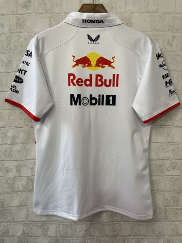 2025 Red Bull White Polo Racing Shirt
