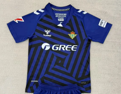with LALIGA Patch Fan Version 2025-2026 Real Betis Dark Blue Goalkeeper Soccer Jersey Football Shirt
