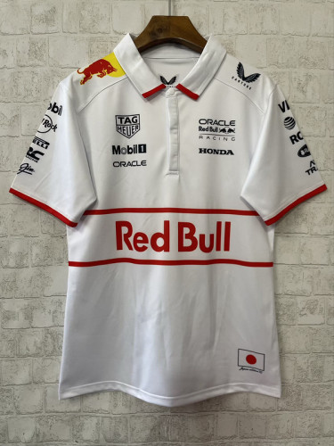 2025 Red Bull White Polo Racing Shirt