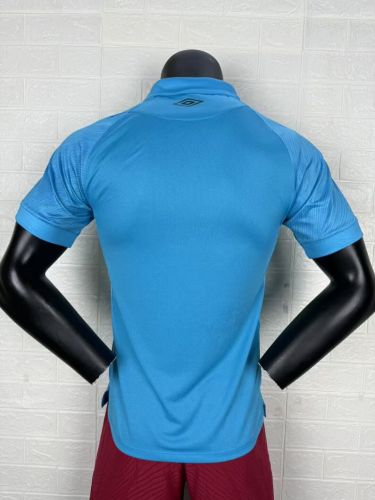 without Sponor Logo Player Version 2025-2026 Santos Third Away Blue Soccer Jersey Football Shirt