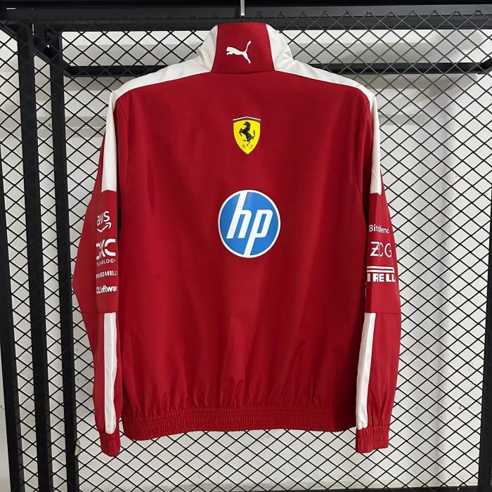 2025-2026 Ferrari Red Soccer Windbreaker Jacket Football Jacket