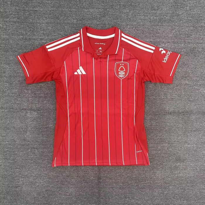 without Sponor Logo Fans Version 2025-2026 Nottingham Forest Home Soccer Jersey Football Shirt