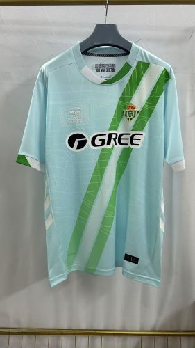 with LALIGA Patch Fans Version 2025-2026 Real Betis Away Blue Soccer Jersey Football Shirt