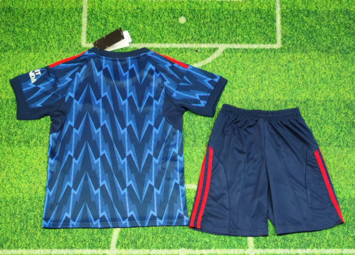 Youth Uniform Kids Kit 2025-2026 Arsenal Away Dark Blue Soccer Jersey Shorts Child Football Set
