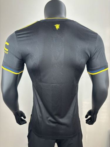 Player Version 2025-2026 Manchester United Third Away Black Soccer Jersey Man United Football Shirt